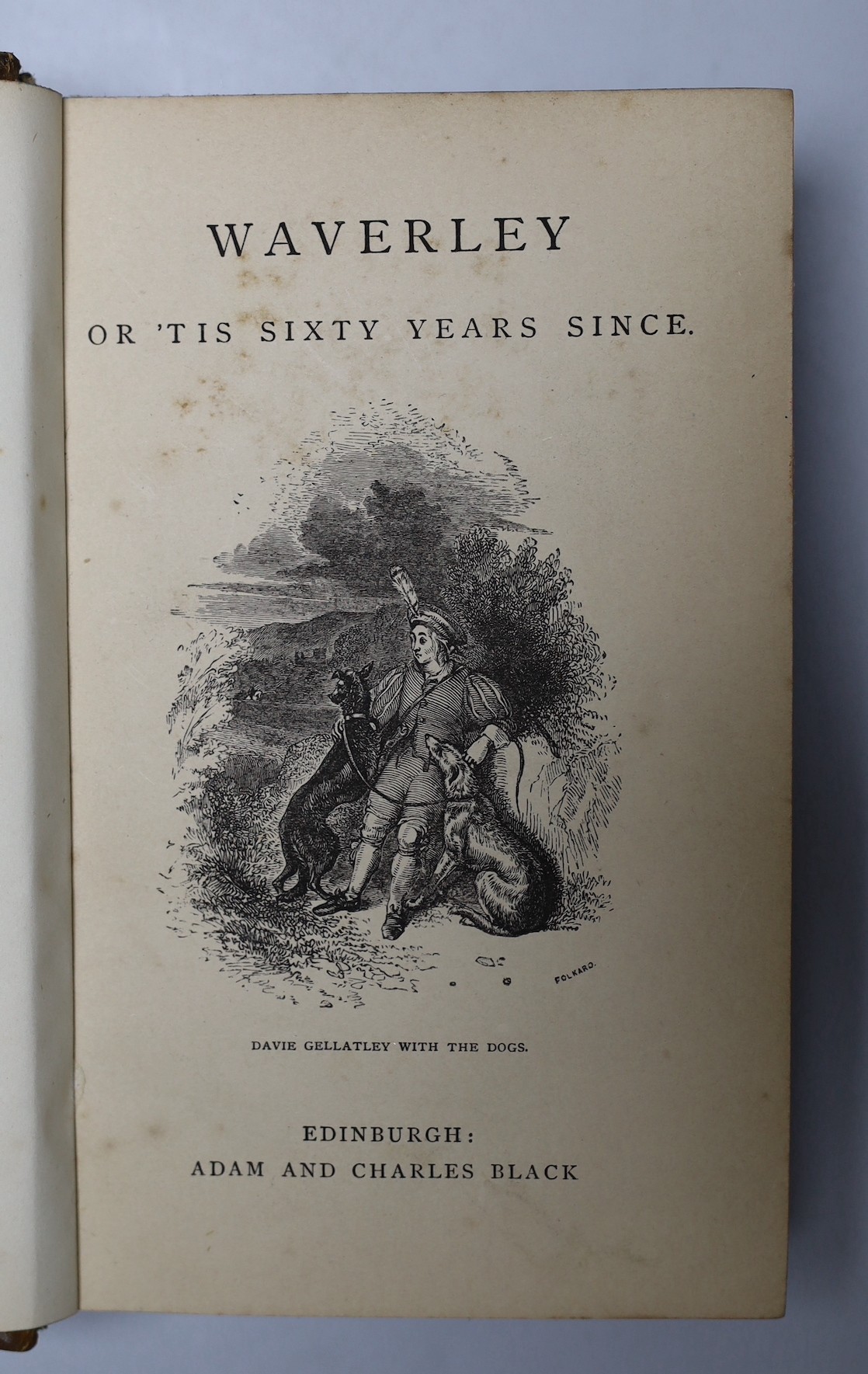 Scott, Sir Walter - Novels, 25 vols, bound in 13, 8vo, half calf, Adam and Charles Black, Edinburgh, 1862-63